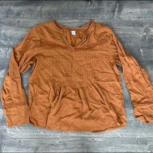 Golden peasant style blouse